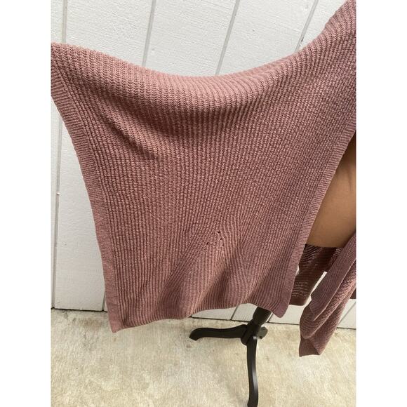 Torrid Ribbed Knit Shawl/Poncho/Wrap In Rose/Mauve Color One Size - Picture 4 of 11